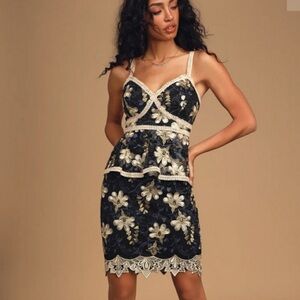 Lulu's Floral Embroidered Dress